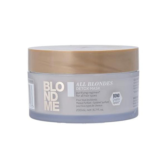 BLONDME All Blondes Detox Mask - Purifying and Detoxifying Hair Care for Color Treated Natural Blonde Hydrating Treatment Removes Impurities Types