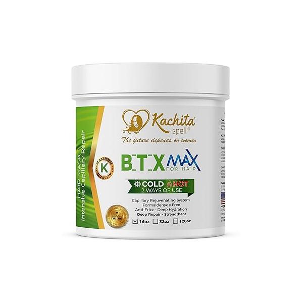 Kachita Spell Botox Hair Treatment - 16oz, Rejuvenates Dry/Damaged Hair, Reduces Frizz, Provides Deep Hydration, Volume Control, and Smoothness Formaldehyde-free BotoxMax Formula