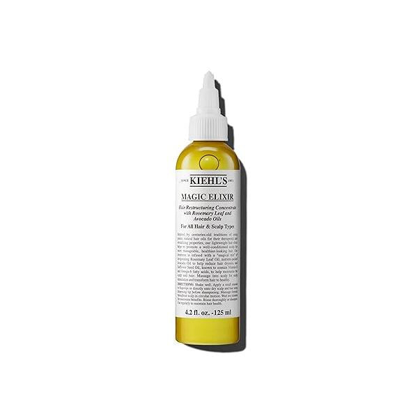 Kiehl's Magic Elixir Scalp and Hair Oil Treatment, Moisturizing Pre-shampoo Provides Natural Shine, Softens Hair, with Avocado & Rosemary Oil, Sulfate-free, All Types - 4.2 fl oz