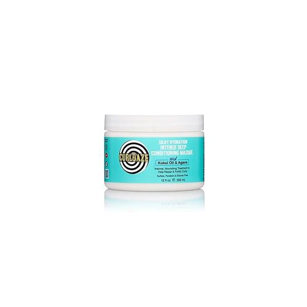 CURLDAZE Luxurious, Intense Deep Conditioning Masque with Kukui Oil for Moisture and Head Turning Shine, Hair Mask