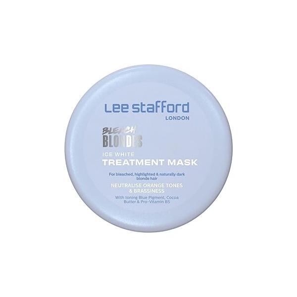 Lee Stafford Blue Toning Hair Mask | Bleach Blonde Ice White Collection - Best Conditioning Mask, Corrects Brassy & Orange Tones, Great for Dark, Highlighted, Cool Hair, 6.7 Fl Oz