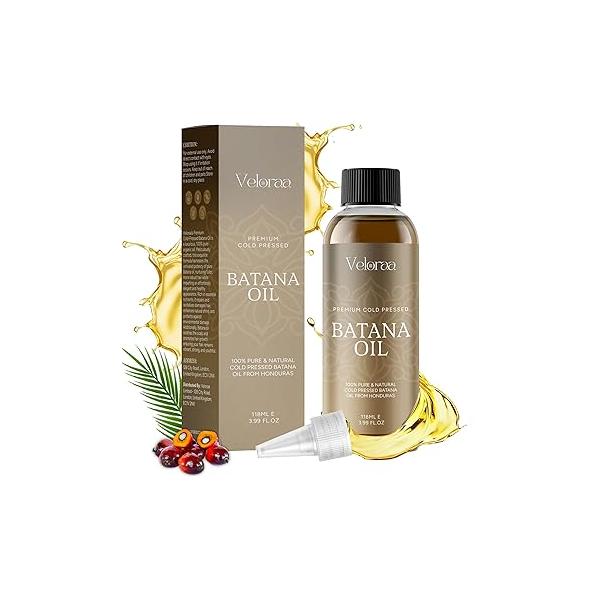 Honduras Batana Hair Oil - 100% Cold Pressed Growth & Scalp Nourishing for Healthy, Thick and Shiny Hair, Restores Natural Luster, Moisturizes Reduces Split Ends 4oz