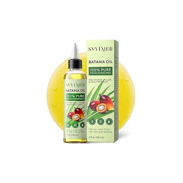 Batana Oil for Hair Growth - Dr. Sebi 100% Pure & Raw from Honduras Organic Natural Promotes Thickness Men Women 4 Fl Oz (Pack of 1)