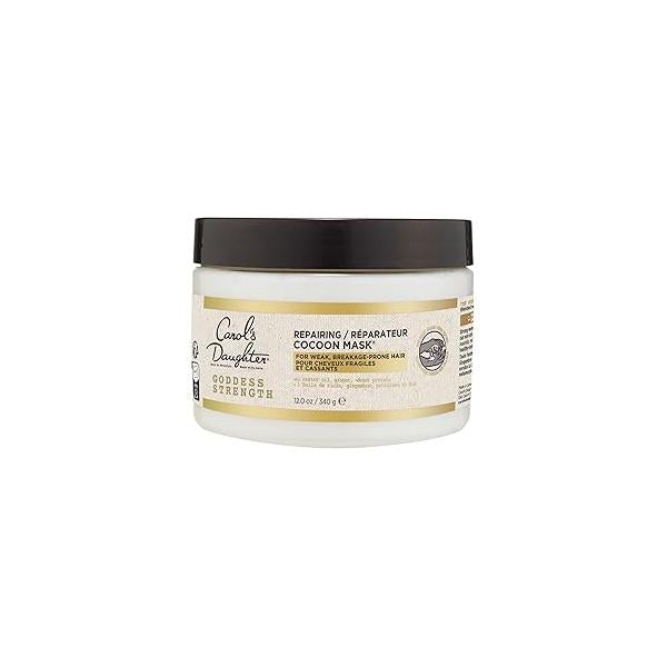Carol's Daughter Goddess Strength Repairing Cocoon Hydrating Hair Mask for Waves, Coils and Curls, Treatment With Castor Oil, 12 Oz