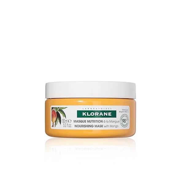 Klorane Nourishing 2-in-1 Mask with Mango, Deep Conditioning and Overnight Treatment for Dry Hair, Paraben, Silicone Sulfate Free, Biodegradable, Vegan, 5 fl.oz.