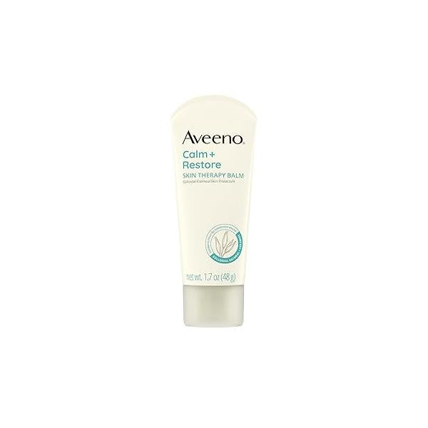 Aveeno Calm + Restore Skin Therapy Balm, Soothing & Moisturizing Protectant for Sensitive Skin, Colloidal Oatmeal Ceramide to Help Fight Dry Fragrance- Steroid-Free, 1.7 oz