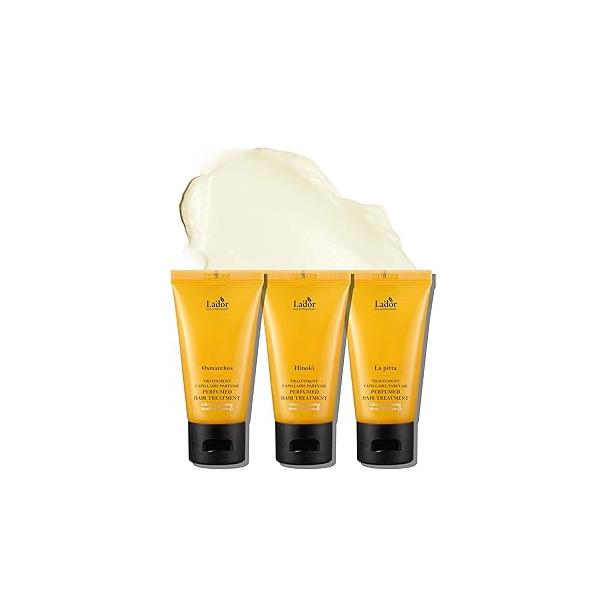 Laβdor scent discovery set - perfumed hair treatment sampler for damaged anti-frizz, deep nourishing & hydrating mask moisturizing glossy silky finish 3 x 1.7 fl oz Korean haircare