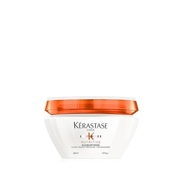 Kerastase Nutritive Masquintense Mask For Fine to Medium Dry Hair - Deeply Nourishes & Conditions, With Plant-Based Proteins Niacinamide, 6.8 Fl Oz