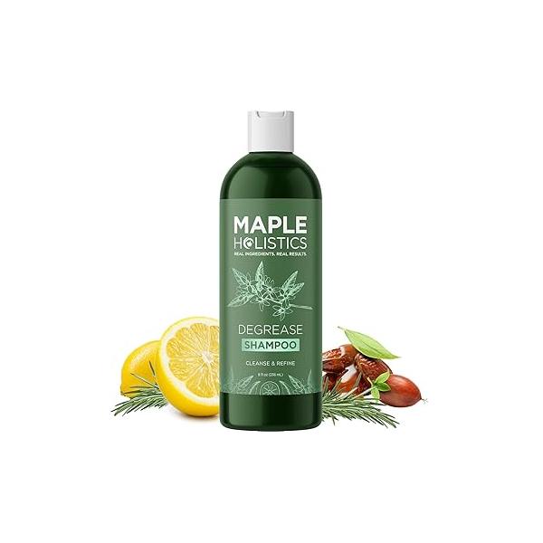 Clarifying Shampoo for Build Up and Oily Hair - Deep Cleansing with Rosemary Refreshing Lemon Greasy & Jojoba Oil Scalp Cleanser Anti Residue Healthy 8 Oz