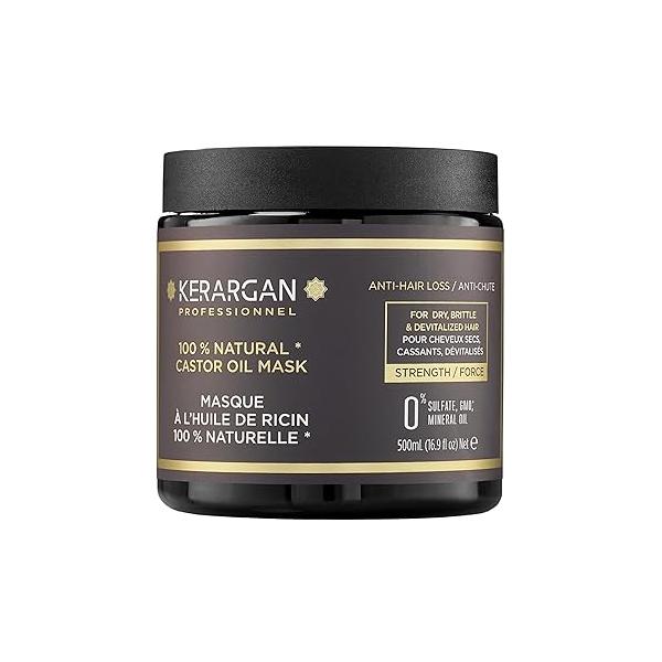KERARGAN - Anti-Hair Loss Mask with Castor Oil Intensive Treatment for Dry and Brittle Hair Enriched Aloe Vera 16.9 fl oz