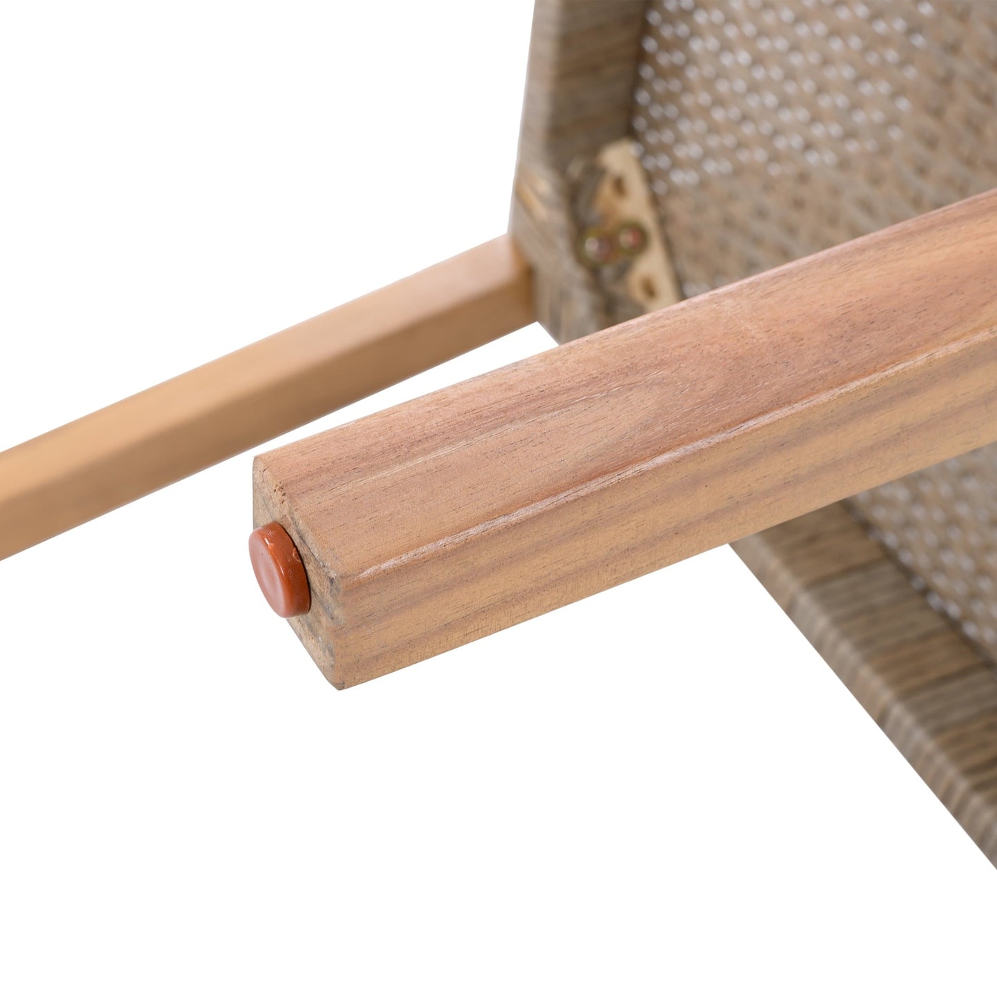 Christopher Knight Home Wicker Outdoor Dining Armchair with Cushion, Solid Wood Frame, Light Brown+Teak