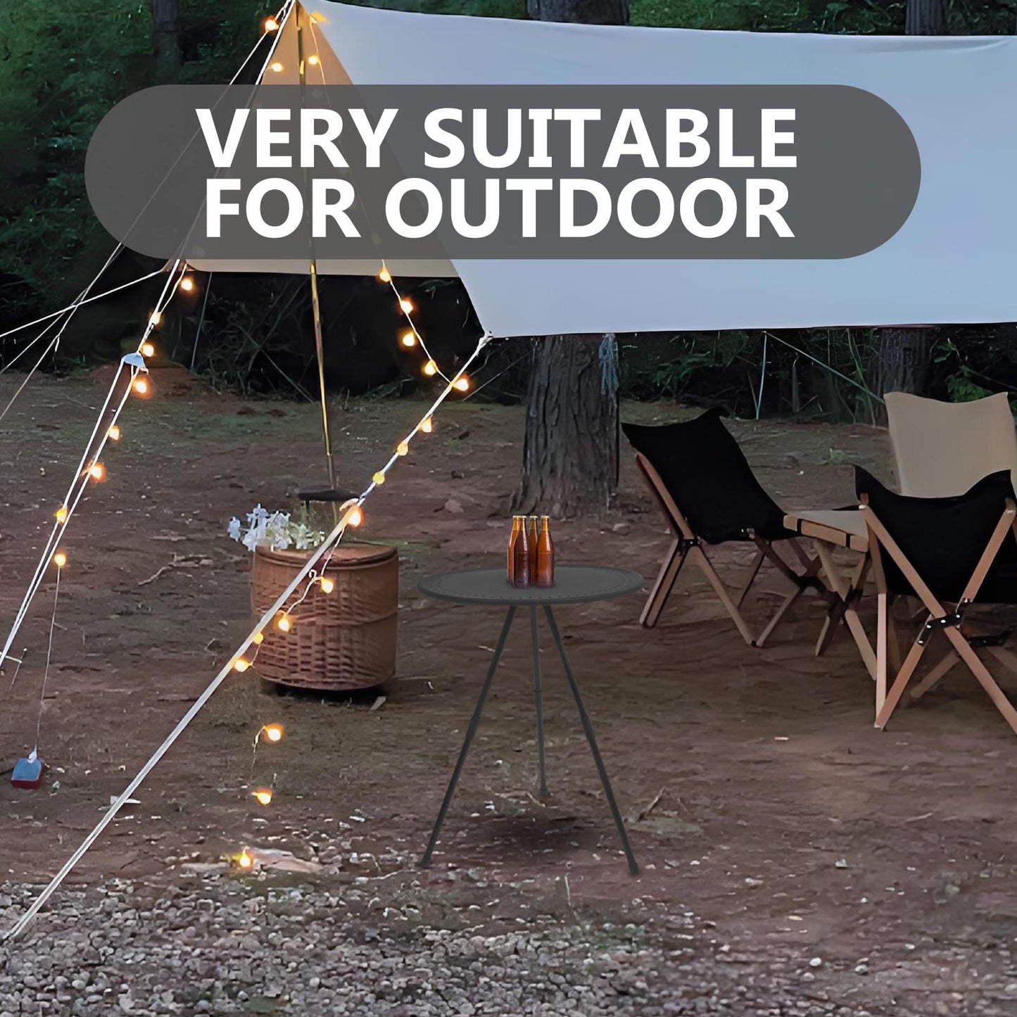 IDEANATEGRATE 1Pack Compact Hiking Table 19.3In Height Adjustable Range for Home Use and Picnics