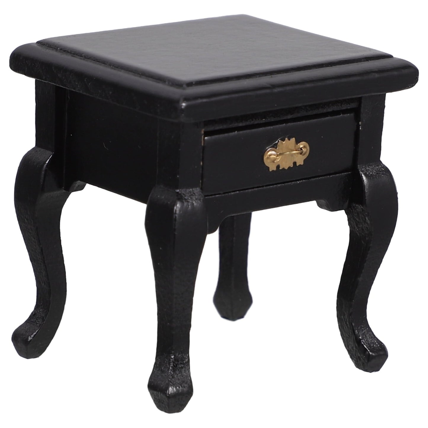 HORIALENCE 1Pcs Miniature End Table 2.1x1.9x1.7in Black Wooden Square French Country For Dollhouse Furniture Hobbyists