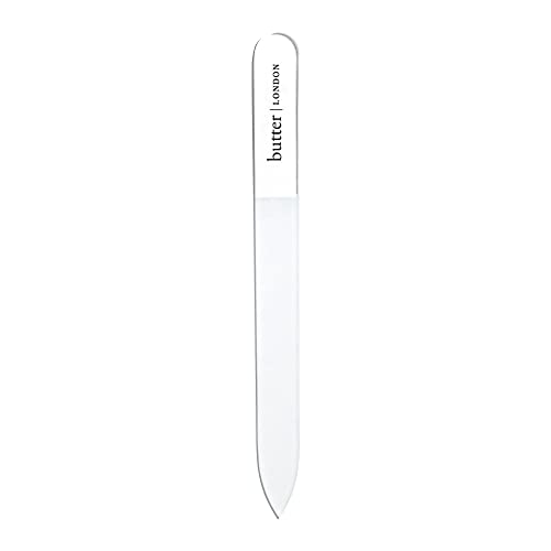 butter LONDON Signature Glass Nail File, Laser-Etched Grind Surface, Reusable, Prevents Breakage and Splitting, 1 ct.