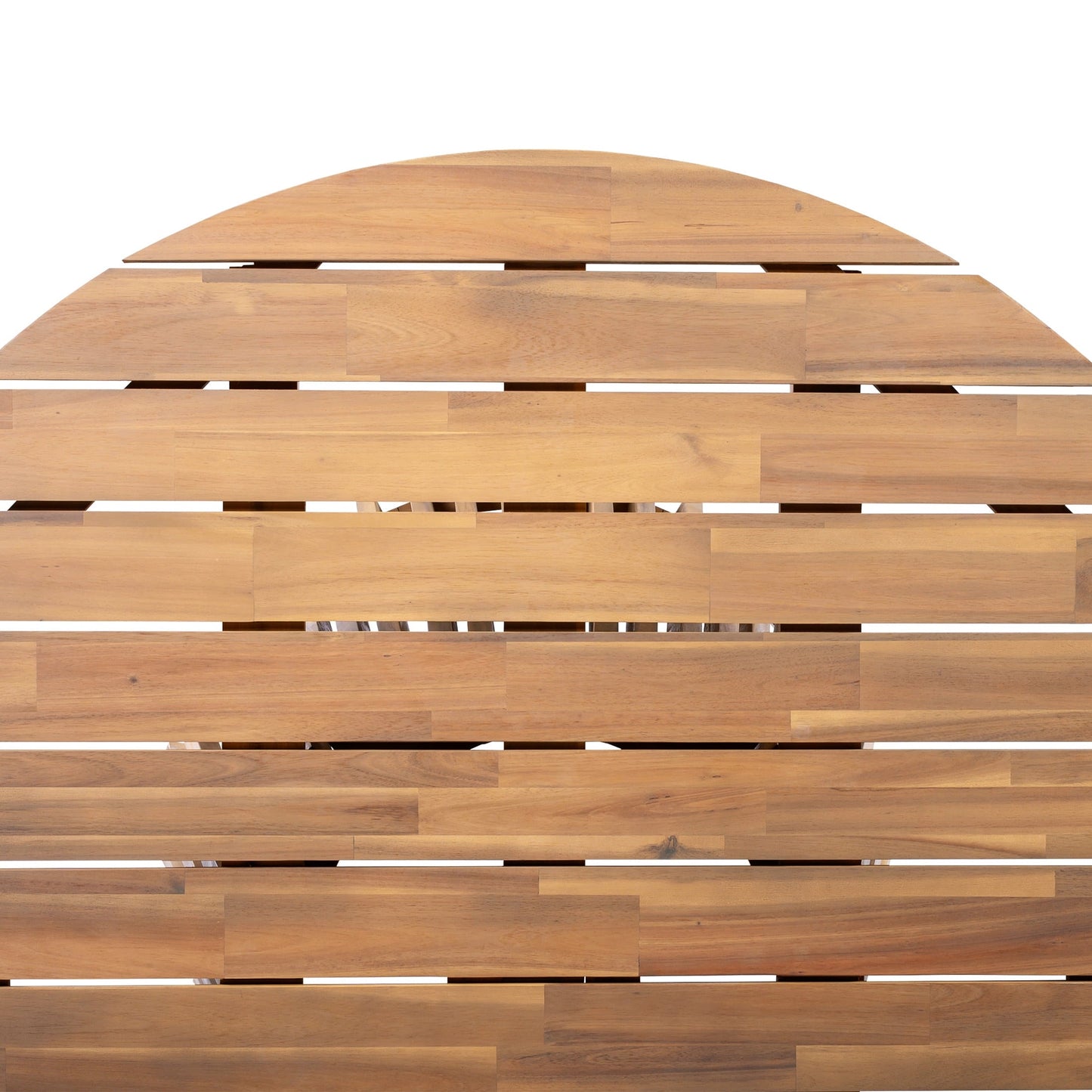 Christopher Knight Home 47" Round Outdoor Dining Table, Wood Patio Table with Slatted Pedestal Base, Light Teak