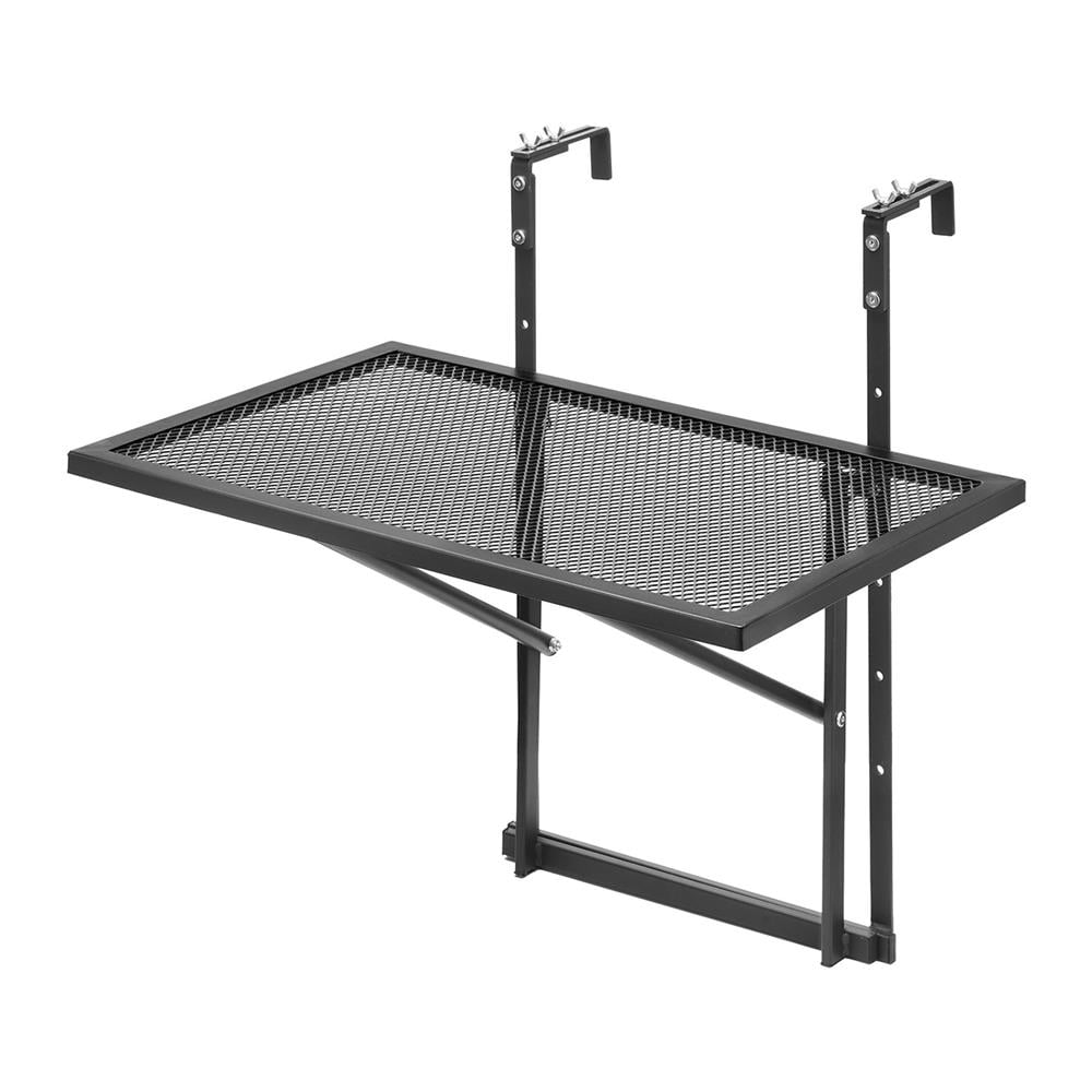 GVN Outdoor Metal Balcony Table 19x24, Hanging Patio Railing, Durable & Sturdy, Perfect for Deck, Porch, Easy Assembly