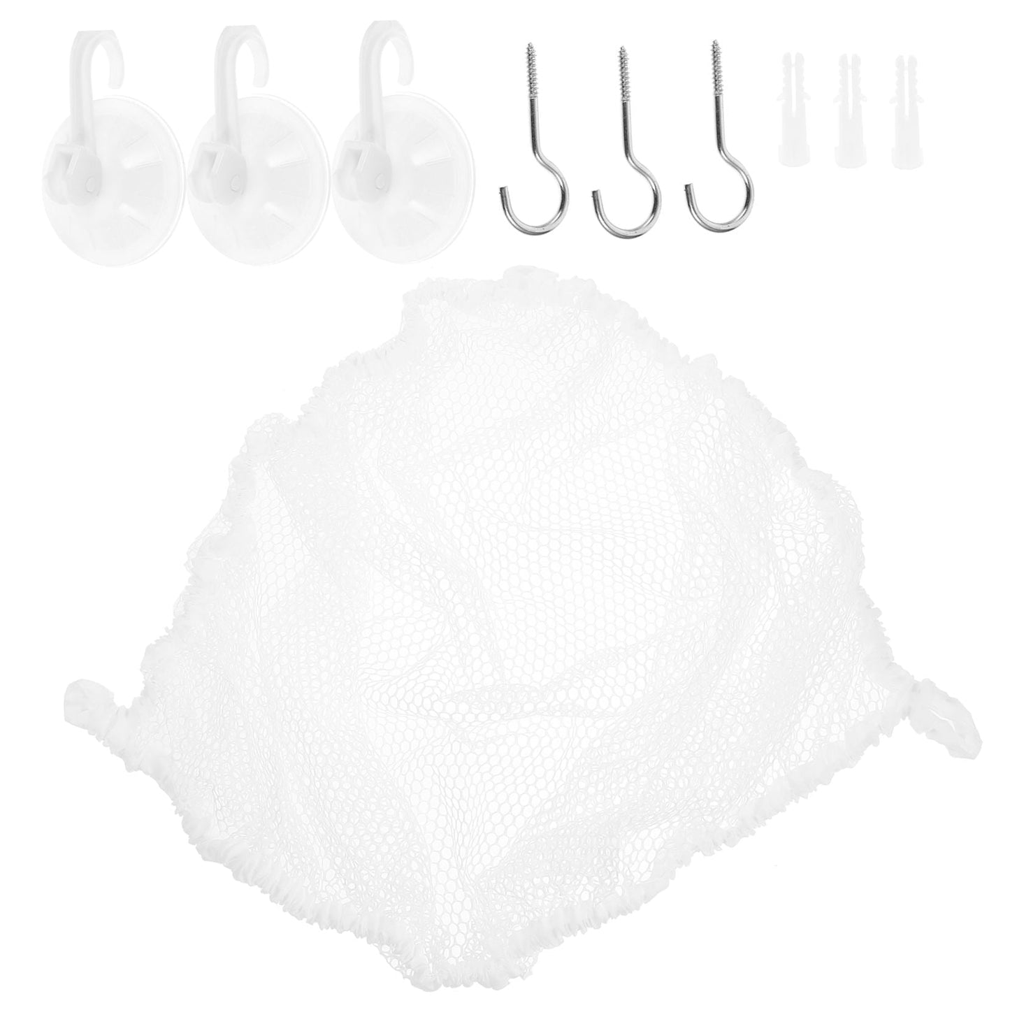 CIMAXIC Toy Net Holder Stuffed Animal Hammock Toy White Polyester 1Pcs 59X39In