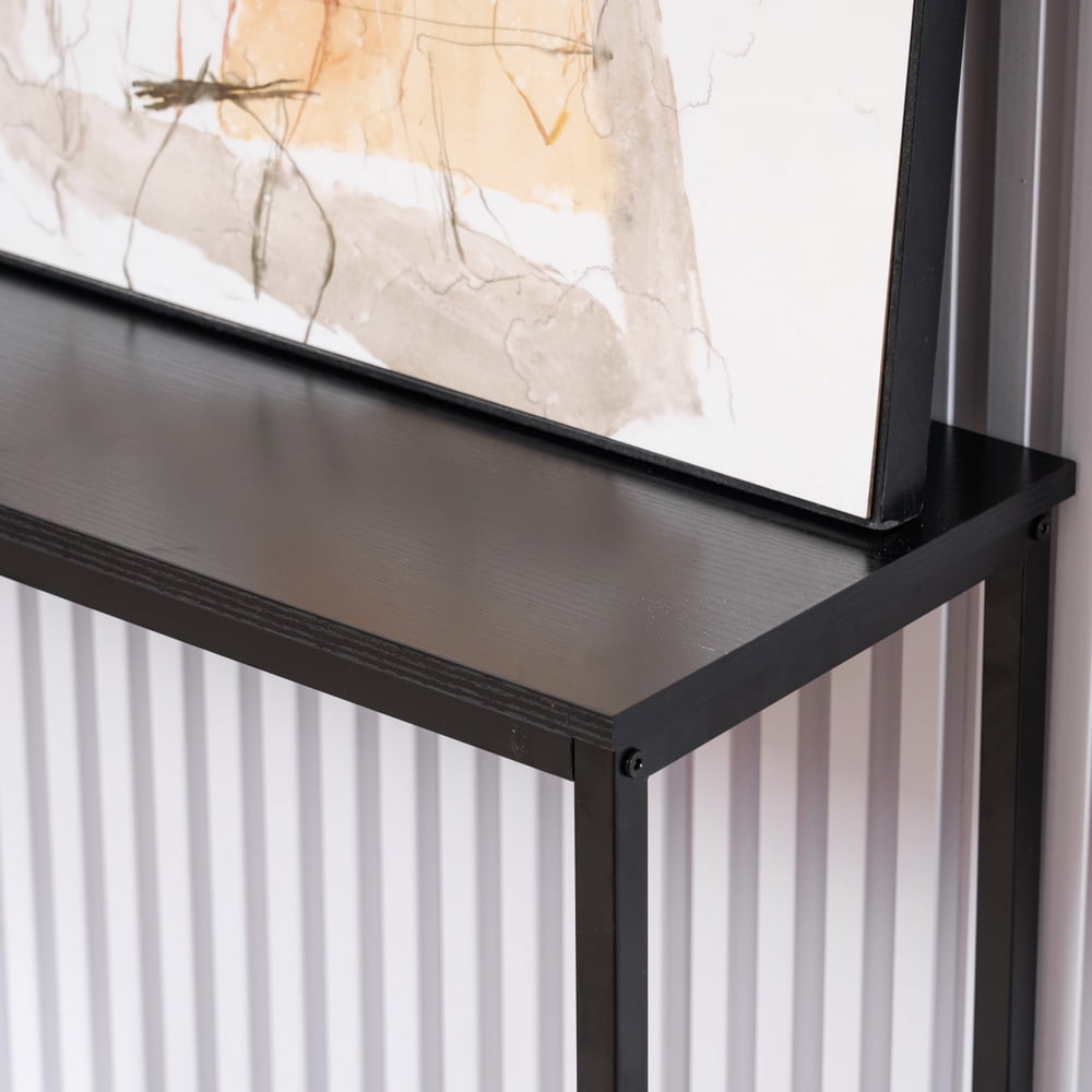 HiiKaa Console Table,Entryway Table,Narrow Sofa Table,42" Metal Hallway Table for Entryway,Living Room,Bedroom,Foyer,Black