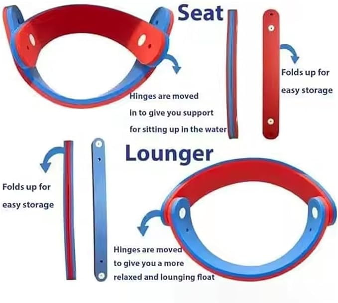 Civilizek Water Recliner, Grandfloats Float-N-Fold Water Chair, Civilized 3-in-1 Floating Chair One Float, Endless Relaxation, Waters Recliner Beach Chairs for Sitting in The Waters Swim,Black