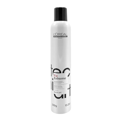 L'Oréal Professionnel Paris Fix Extreme Lacquer - Strong Hold Hairspray For All Hair Types, Anti-Frizz and Shine, Packaging May Vary