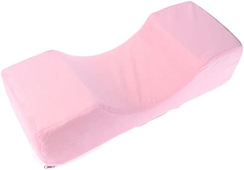 Lash Pillow Neck Support Eyelash Pillow Soft Grafting Eyelashes Memory Foam Eyelash Extension Pillow Makeup Salon with Pocket (Pink)