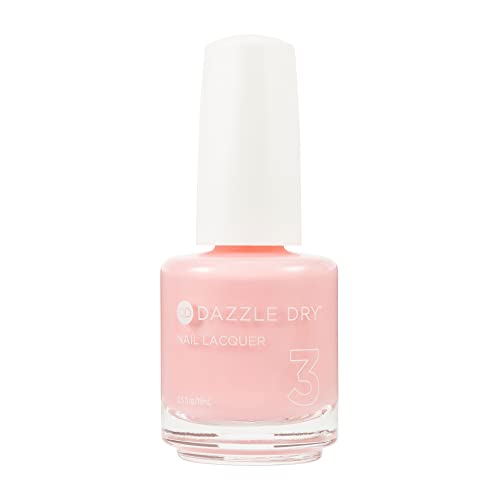 Dazzle Dry Nail Lacquer (Step 3) - Ready. Set. Pose. - A semi-sheer carnation pink. Semi-sheer cream. (0.5 fl oz)