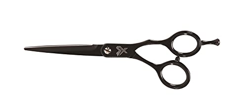 Cricket Shear Xpressions 5.75" Professional Hair Cutting Scissors - Barber Scissors, Japanese Stainless Steel, Comfort Silencer, Ideal for Stylists and Home Use, Voo Do Black