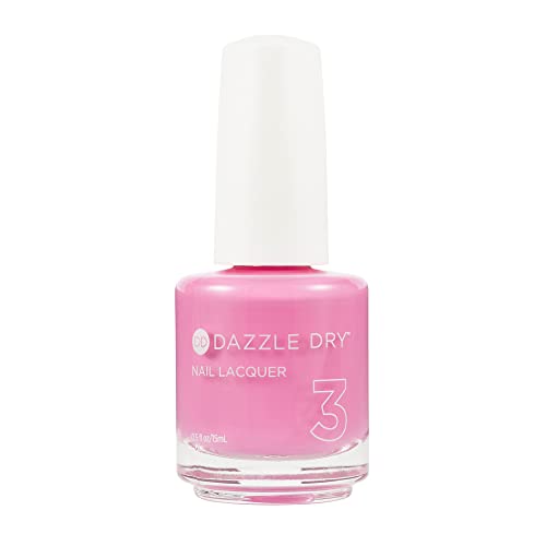 Dazzle Dry Nail Lacquer (Step 3) - Paparazzi Pink - A cool dusty rose pink with purple undertones. Full coverage cream. (0.5 fl oz)