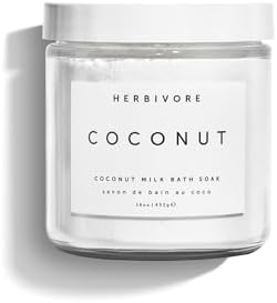HERBIVORE Coconut Milk Bath Soak | Deeply Hydrating + Skin Softening, Soothing Light Coconut Scent, Vegan, Plant-Based, 237 mL / 8 oz