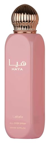 Lattafa Haya – Fruity, Floral, Sweet, Woody – All Over Spray Long-Lasting Fragrance for Women, 5.07 Ounce / 150 ml