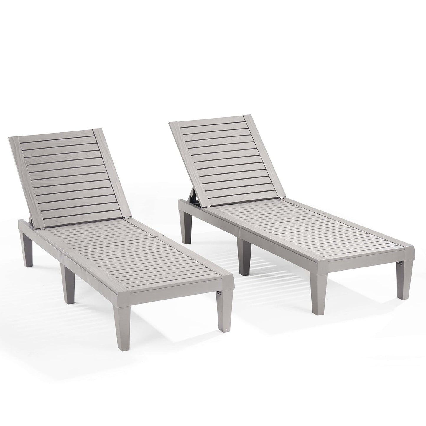 LammaLoe Set of 2 Chaise Outdoor Lounge Chairs for Pool Chairs or Patio Furniture, Gray