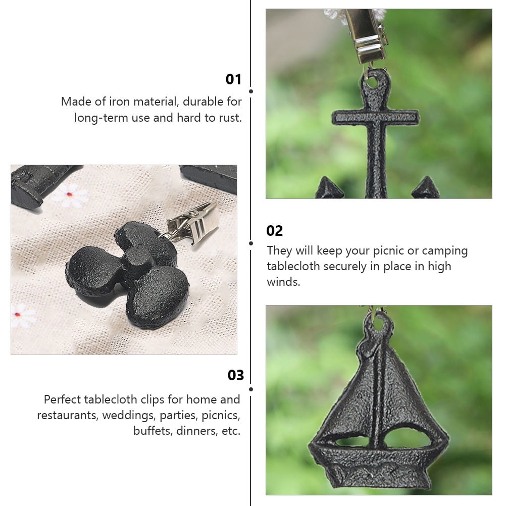 Hytrove 1 Set Picnic Table Weights Dark Brown Iron for Buffets