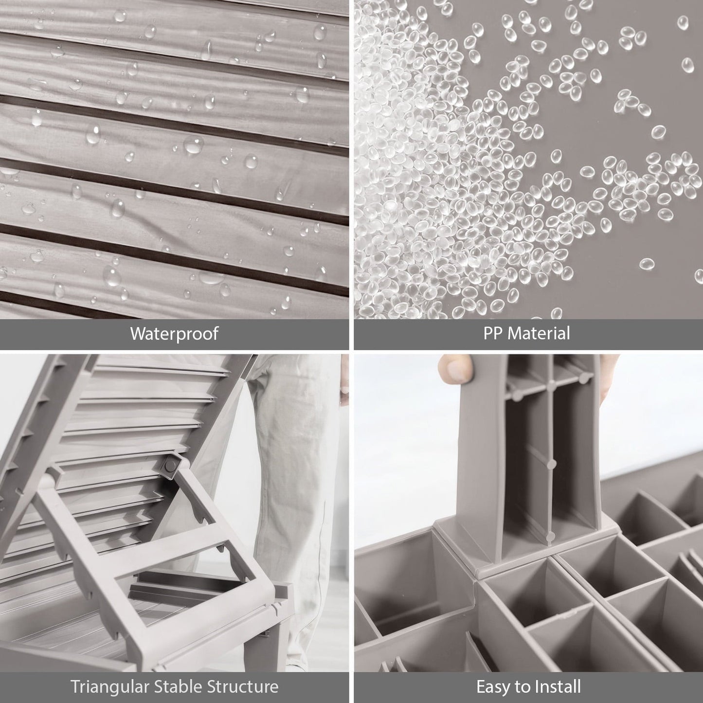 LammaLoe Set of 2 Chaise Outdoor Lounge Chairs for Pool Chairs or Patio Furniture, Gray