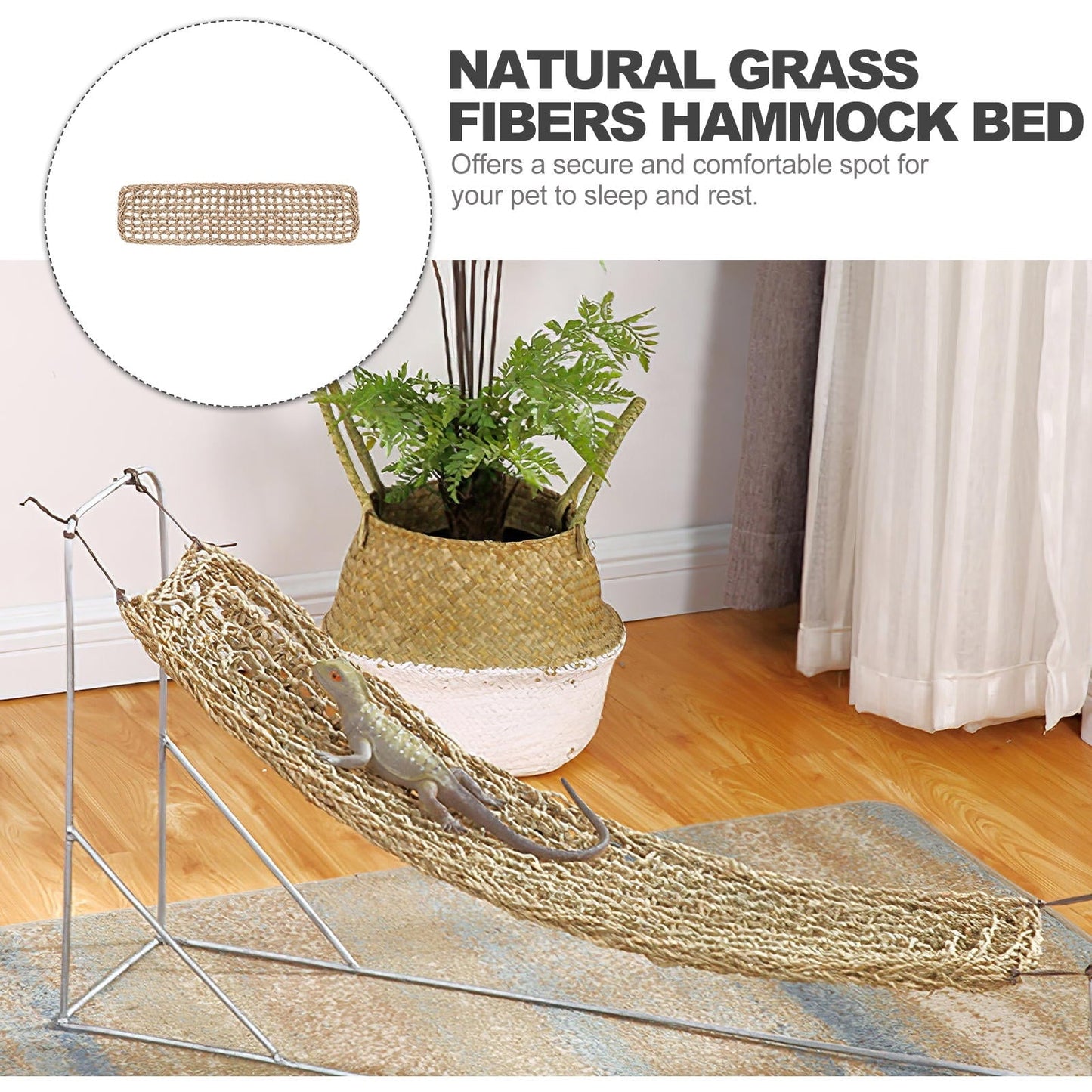KALLORY Natural Design 1Pcs 75.00X17.00X2.00in Lizard Hammock Light Brown
