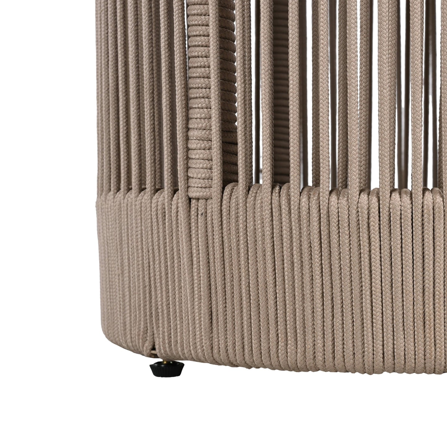 Christopher Knight Home Outdoor Chaise Lounge with Cushion & Side Table, Woven Rope Design, Beige