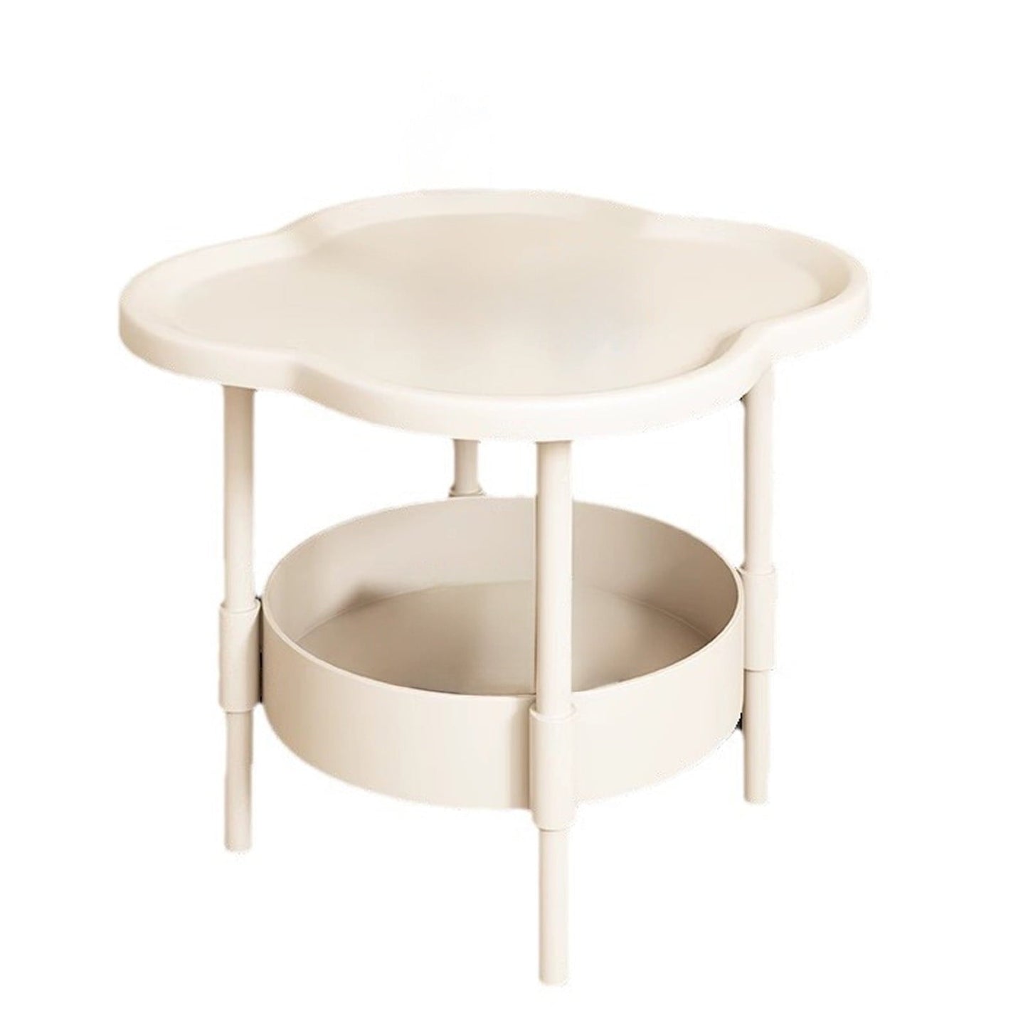 Haliyee ‌2-Tier End Table with Removable Tray - Waterproof Plastic Side Table for Living Room, Bedroom, Balcony, Office - Small Sofa & Coffee Table Indoor Outdoor Use