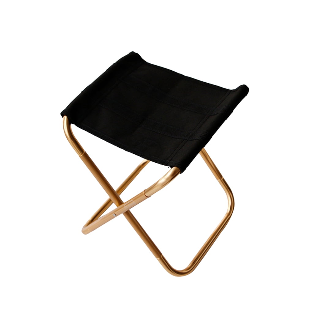 KAJNBN 1Pcs Golden Metal Folding Stool for Outdoor Camping and Picnics