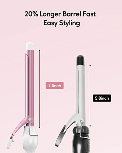 Ceramic Curling Iron, 3/4 Inch Barrel, Digital Temp Control, Fast Heat Up, 7 Adjustable Temperatures, 60 Min Auto Shut Off