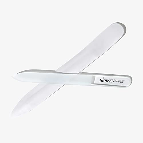 butter LONDON Signature Glass Nail File, Laser-Etched Grind Surface, Reusable, Prevents Breakage and Splitting, 1 ct.