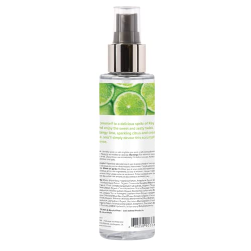 Coochy Fragrance Mist Body Spray - Organic, Unique Boost of Scent for Skin & Hair - Infused w/Lime, Citrus & Vanilla - Key Lime Pie, 4floz/118ml