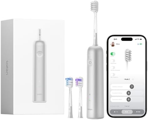 Laifen Wave Electric Toothbrush, Oscillation & Vibration Sonic Electric Toothbrush for Adults with 3 Brush Heads, IPX7 Waterproof ADA Accepted Travel Powered Toothbrush (Aluminum Alloy)