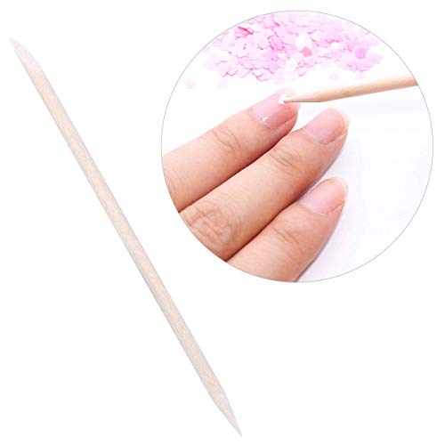 BTYMS 600 Pcs Orange Wood Stick Cuticle Pusher 4.5 Inch Double Sided Wooden Cuticle Remover Orange Sticks for Nails