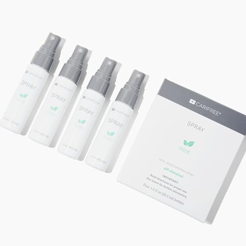 CariFree Oral Spray, Mint Flavored, Xylitol for Moisturization, Neutralizes pH, Fluoride-Free, Freshen Breath, Recommended by Dentists, Made in The U.S.A. 4 Bottles (1 fl. oz. Each)