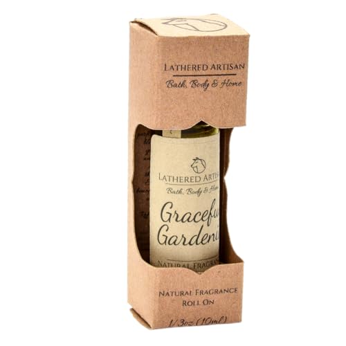 Graceful Gardenia - Natural Fragrance Unisex Oil Perfume by Lathered Artisan - Alcohol-Free Plant Based Oil Perfume and Cologne, Nourishing, and Uniquely Handcrafted (Graceful Gardenia - Roll On)