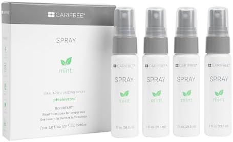 CariFree Oral Spray, Mint Flavored, Xylitol for Moisturization, Neutralizes pH, Fluoride-Free, Freshen Breath, Recommended by Dentists, Made in The U.S.A. 4 Bottles (1 fl. oz. Each)