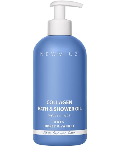 Collagen InShower Body Conditioner Natural Post Shower Care Moisturizer for Body Legs Nourishing Bath Oil Oatmeal Honey Vanilla Self care Spa Gift