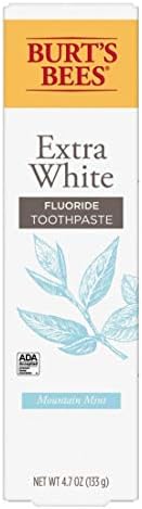 Burts Bees Extra White Mountain Mint Fluoride Toothpaste 4.7 Ounce (Pack of 2)