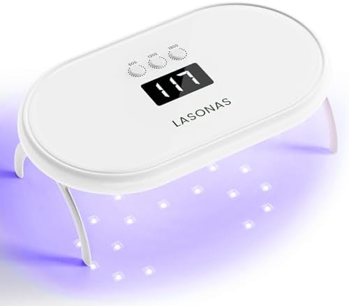 LASONAS UV LED Nail Lamp for Gel Polish 24W UV Light 3 Timer Setting Fast Drying Curing Mini Portable Cure Lamp for Gel Stickers and Strips Home Nail Care Salon