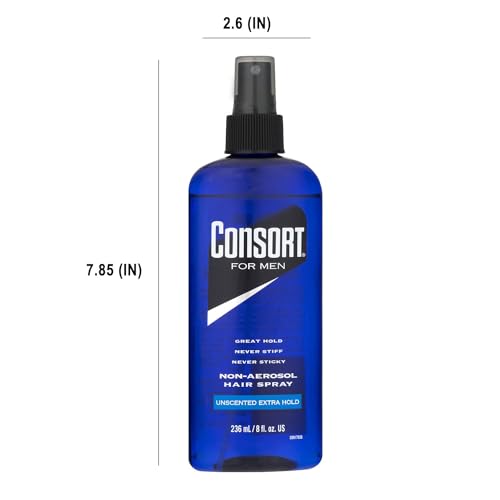 Consort Hair Spray 8 Ounce Unscented Extra Hold Pump Non-Aero (236ml) (3 Pack)