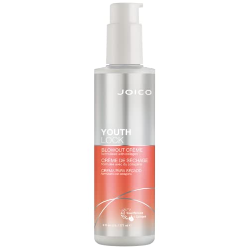 Joico YouthLock Blowout Crème Formulated With Collagen | Youthful Body & Bounce | Strengthen & Protect | Reduce Breakage & Frizz | Soften & Detangle Hair | Boost Shine | Sulfate Free | With Arginine